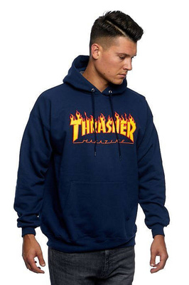 Bluza Thrasher Flame Logo Hoodie niebieska
