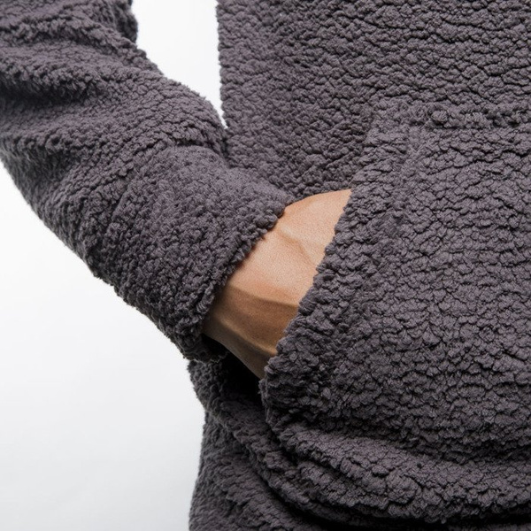 Urban Classics bluza Sherpa High Neck Hoody dark grey (TB1401)