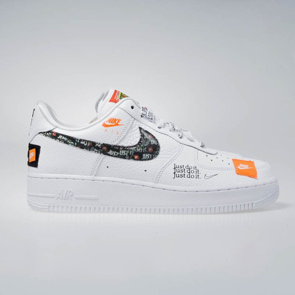 Sneakers buty Nike Air Force 1 '07 PRM JDI white-black-total orange (AR7719-100)