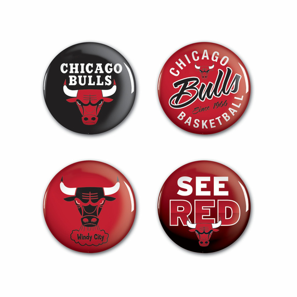 Odznaka WinCraft NBA Button 4 Pack Chicago Bulls