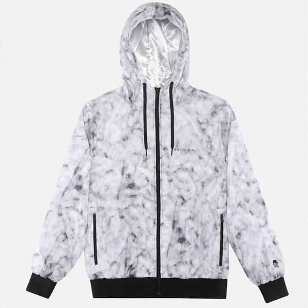 Cayler & Sons kurtka jacket Infinity Windbreaker white marble / black WL-CAY-AW16-AP-02-02