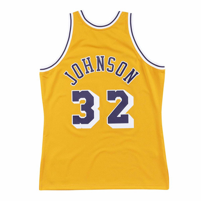 Jersey Mitchell & Ness Los Angeles Lakers #32 Magic Johnson Authentic Jersey yellow