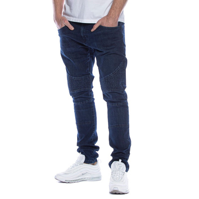 Urban Classics spodnie Slim Fit Biker Jeans dark blue