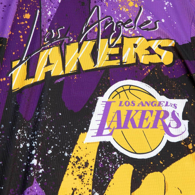 Koszulka Longsleeve Mitchell & Ness Los Angeles Lakers Hyper Hoops Moto Longsleeve fioletowa