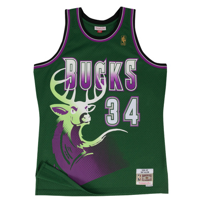 Koszulka Mitchell & Ness Milwaukee Bucks #34 Ray Allen zielona Swingman Jersey
