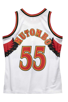 Koszulka Mitchell & Ness Atlanta Hawks #55 Dikembe Mutombo Swingman Jersey biała