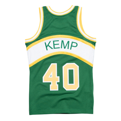 Mitchell & Ness Seattle Supersonics  #40 Shawn Kemp green/yellow Swingman Jersey 
