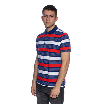 Koszulka Lacoste Men's Sport Striped Ultra Light Cotton niebieska