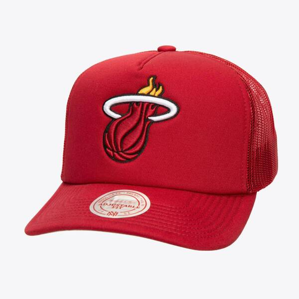 Czapka Mitchell & Ness snapback Miami Heat Evergreen Trucker red