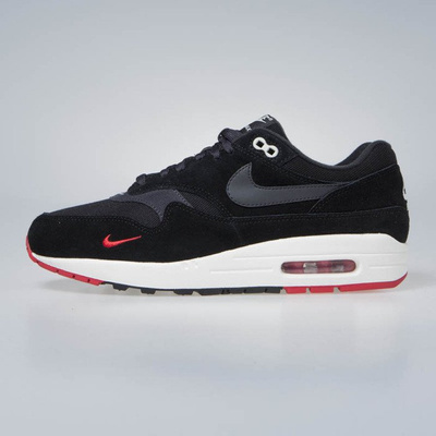 Sneakers buty Nike Air Max 1 Premium black/oil grey-university red (875844-007)