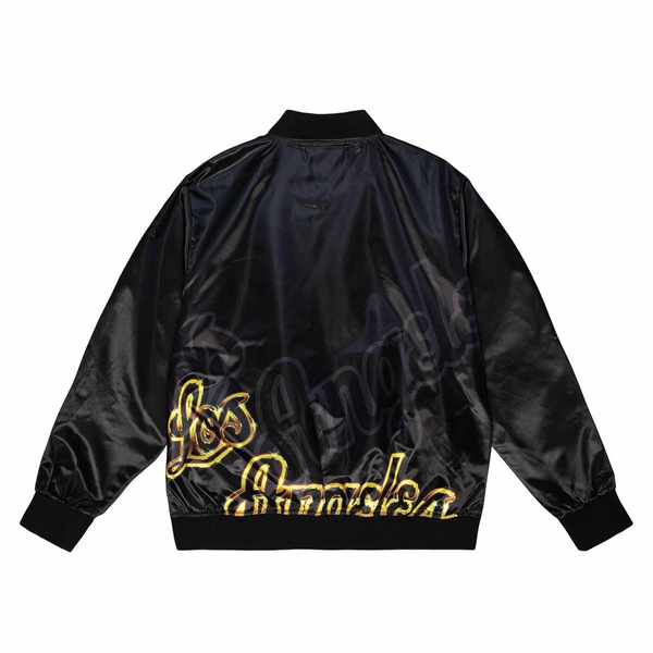 Kurtka Mitchell & Ness Los Angeles Lakers Big Face 4.0 Satin Jacket czarna