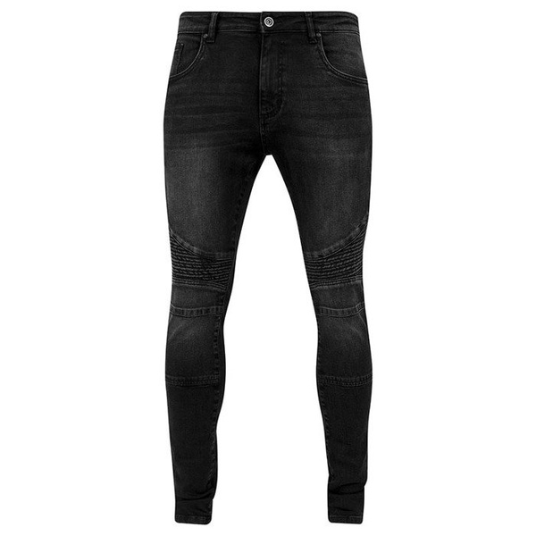 Urban Classics spodnie Slim Fit Biker Jeans black washed TB1436