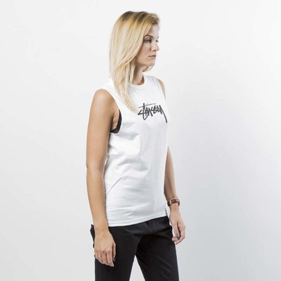 Koszulka damska Stussy Tank Top Stock Raw Muscle Tee WMNS white