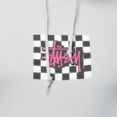 Stussy Sweatshirt Checkers Hood fog