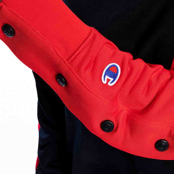 Bluza damska Champion Colour Block Popper Cropped Sweatshirt czarna