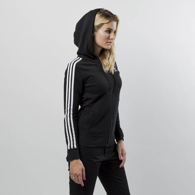 Adidas Originals women 3 Stripes Zip Hoodie black