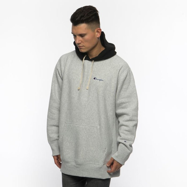 Bluza Champion Sweatshirt Reverse Weave Oversized Hoodie light grey heather/black