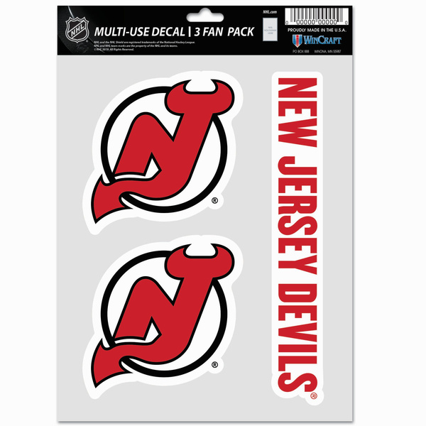 Naklejka WinCraft NHL Multi Use 3 Fan Pack Decal New Jersey Devils