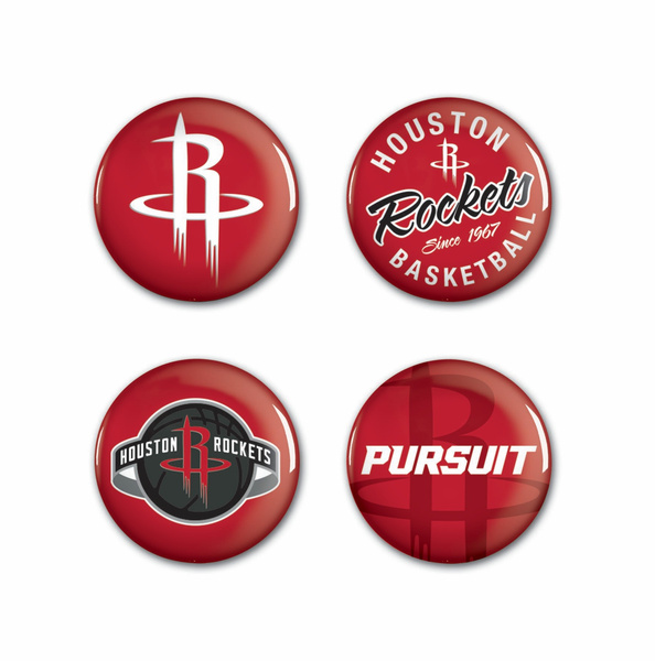 Odznaka WinCraft NBA Button 4 Pack Houston Rockets