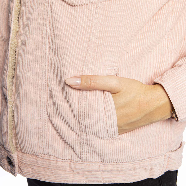 Kurtka damska Urban Classics Ladies Oversize Sherpa Corduroy różowa