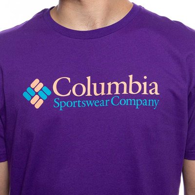 Koszulka Columbia CSC Basic Print Logo T-shirt fioletowa
