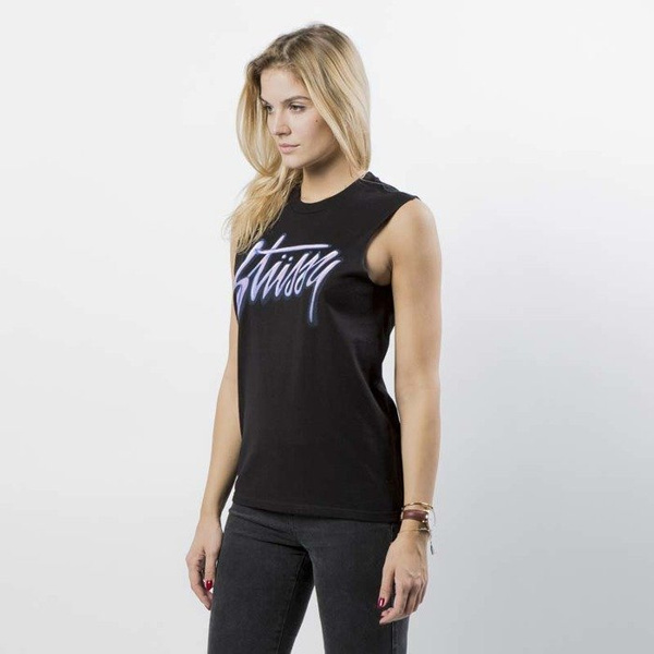 Koszulka damska Stussy Tank Top Shadow Script Raw Muscle Tee WMNS black
