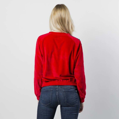 Women sweatshirt KOKA Fake-Tape Velvet Crewneck red