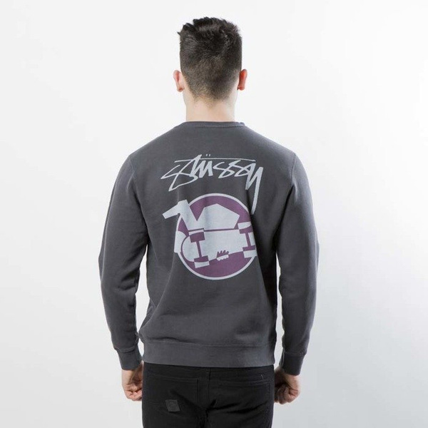 Bluza Stussy Sweatshirt Skateman Pig. Dyed Crew black