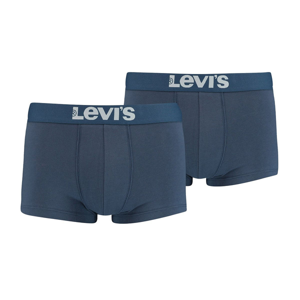 Bokserki Levi's 2-Pack Men Solid Basic Trunk niebieskie