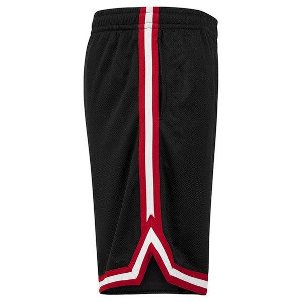 Szorty Urban Classics Stripes Mesh Shorts black / red / white