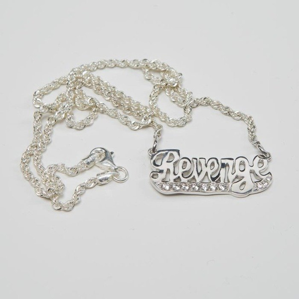 GLD Revange Iced Tail Silver Pendant 16" Silver 925
