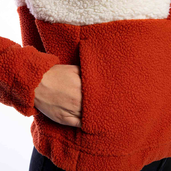 Kurtka damska Columbia Lodge Sherpa Pullover ceglasta