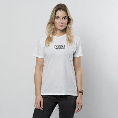 Obey women t-shirt Labour Of Love Chain optic white