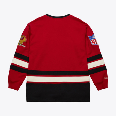 Bluza Mitchell & Ness NFL Heritage Lace-up Crew Vintage Logo San Francisco 49ERS scarlet
