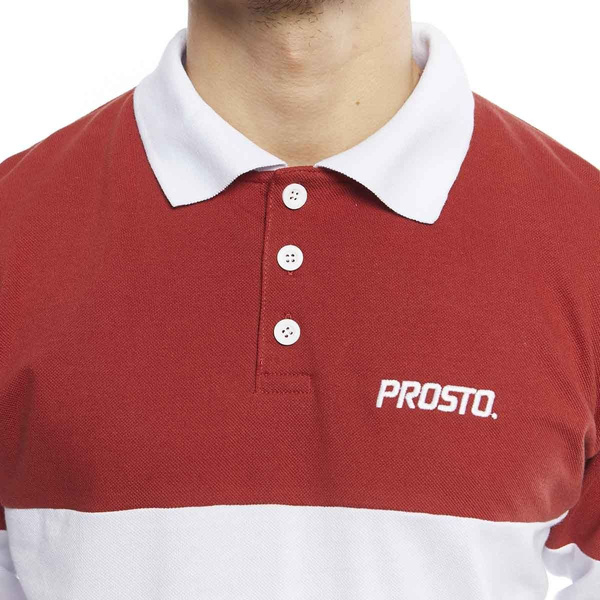 Koszulka longsleeve Prosto Klasyk Longsleeve Polo Malle bordo/white