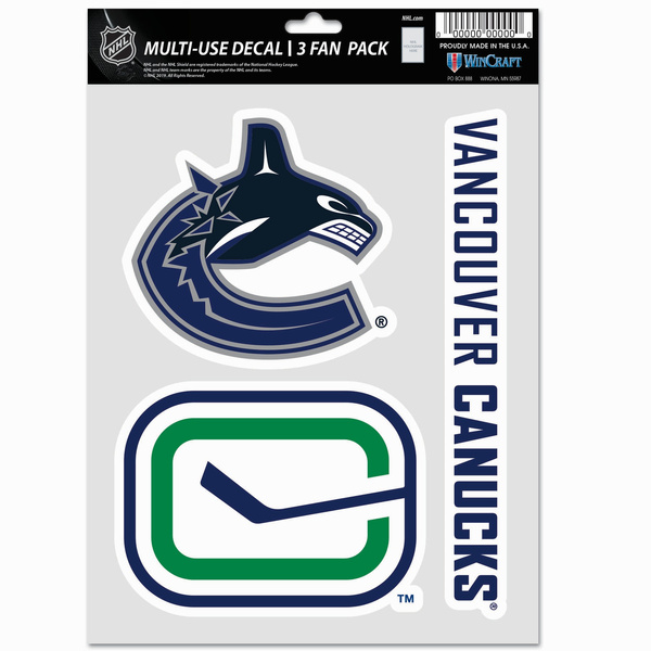 Naklejka WinCraft NHL Multi Use 3 Fan Pack Decal Vancouver Canucks
