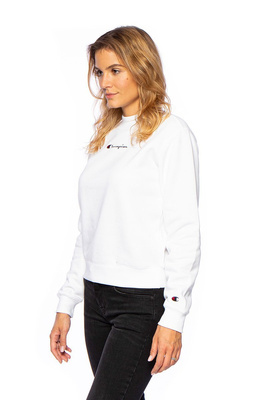 Bluza damska Champion Organic Cotton Blend High Neck Small Script Logo Sweatshirt biała