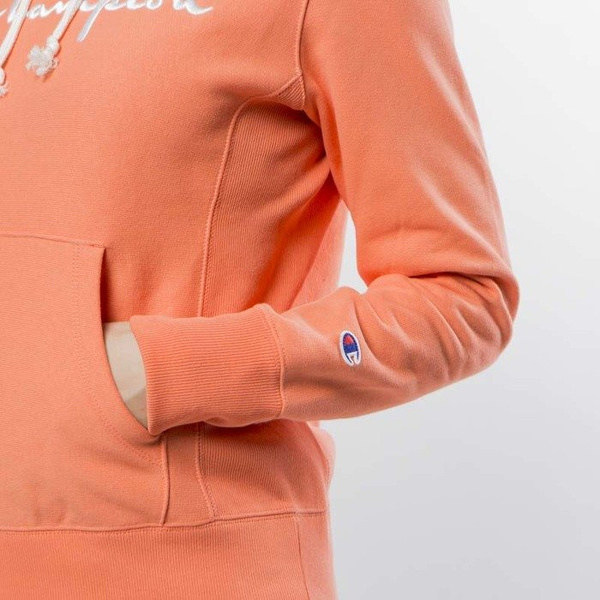 Bluza damska Champion Sweatshirt Reverse Weave Hoody salmon 110975/F18/RS034