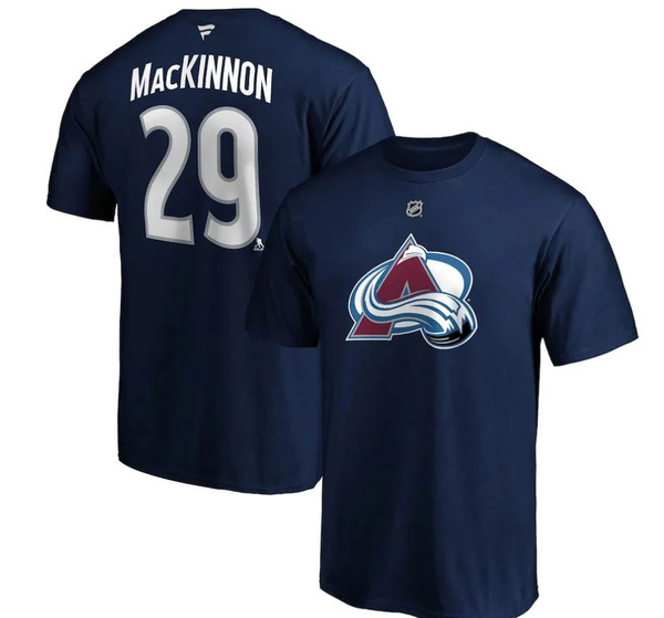 Fanatics NHL Name & Number Graphic T-shirt Colorado Avalanche #29 MacKinnon navy
