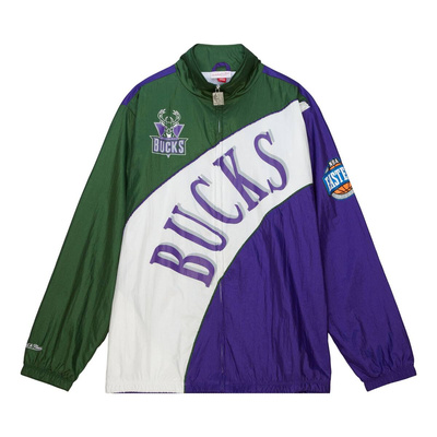 Kurtka Mitchell & Ness Milwaukee Bucks Arched Retro Lined Windbreaker multi/white
