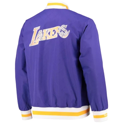 Kurtka Mitchell & Ness Los Angeles Lakers 75th Anniversary Warm Up Jacket fioletowa