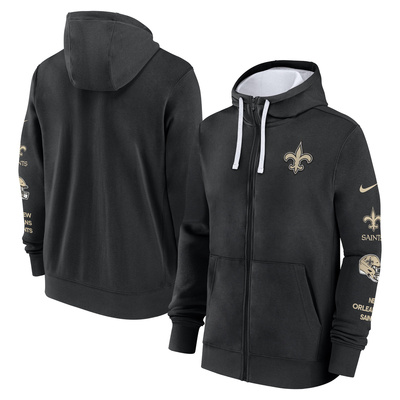 Nike Men's NFL Nike Cotton Full-Zip Fleece Hoodie New Orlean Saints black/white