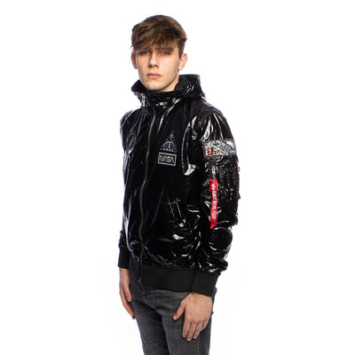 Kurtka Alpha Industries Bomber MA-1 LW Hooded NASA Jacket czarna