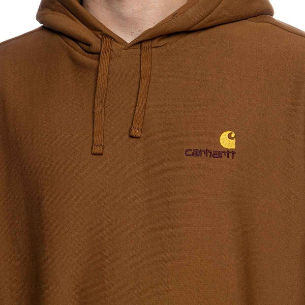 Bluza Carhartt WIP Hooded American Script Sweat brązowa