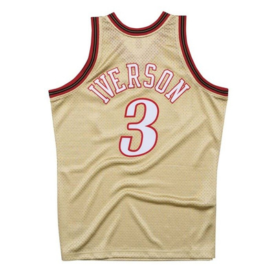 Mitchell & Ness Philadelphia 76ers #3 Allen Iverson gold Swingman Jersey QUICKSTRIKE LIMITED EDITION 