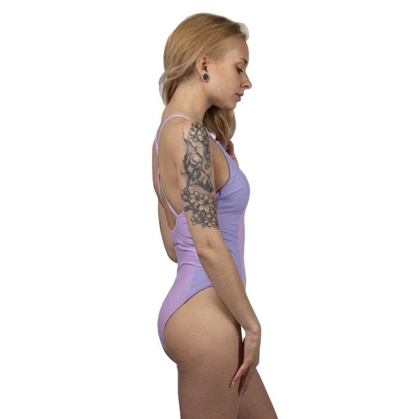 Kostium kąpielowy Champion Colour Block Cross Back Swimsuit violet