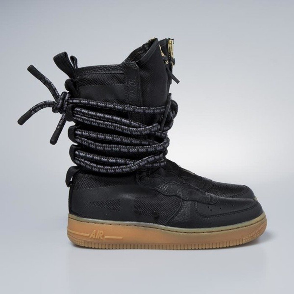 Sneakers buty zimowe damskie Nike SF AF1 High black / black-gum light brown AA3965-001