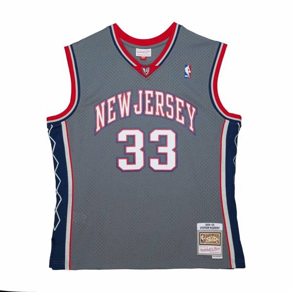 Koszulka Mitchell & Ness New Jersey Nets #33 Stephon Marbury Alternate Jersey szara