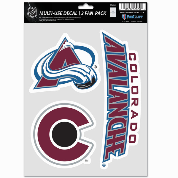 Naklejka WinCraft NHL Multi Use 3 Fan Pack Decal Colorado Avalanche