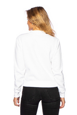 WMNS Sweatshirt Champion Organic Cotton Blend High Neck Small Script Logo Sweatshirt white